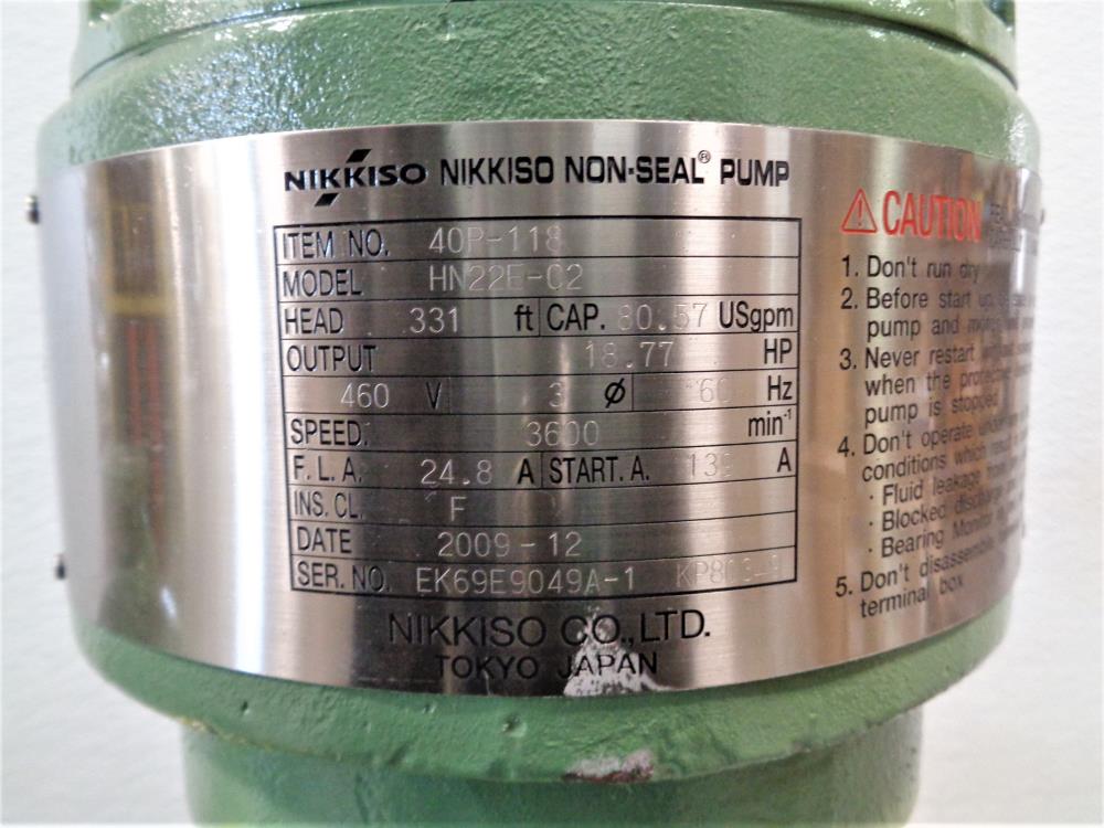 Nikkiso Non-Seal Pump 1.5" x 2"  HN22E-02